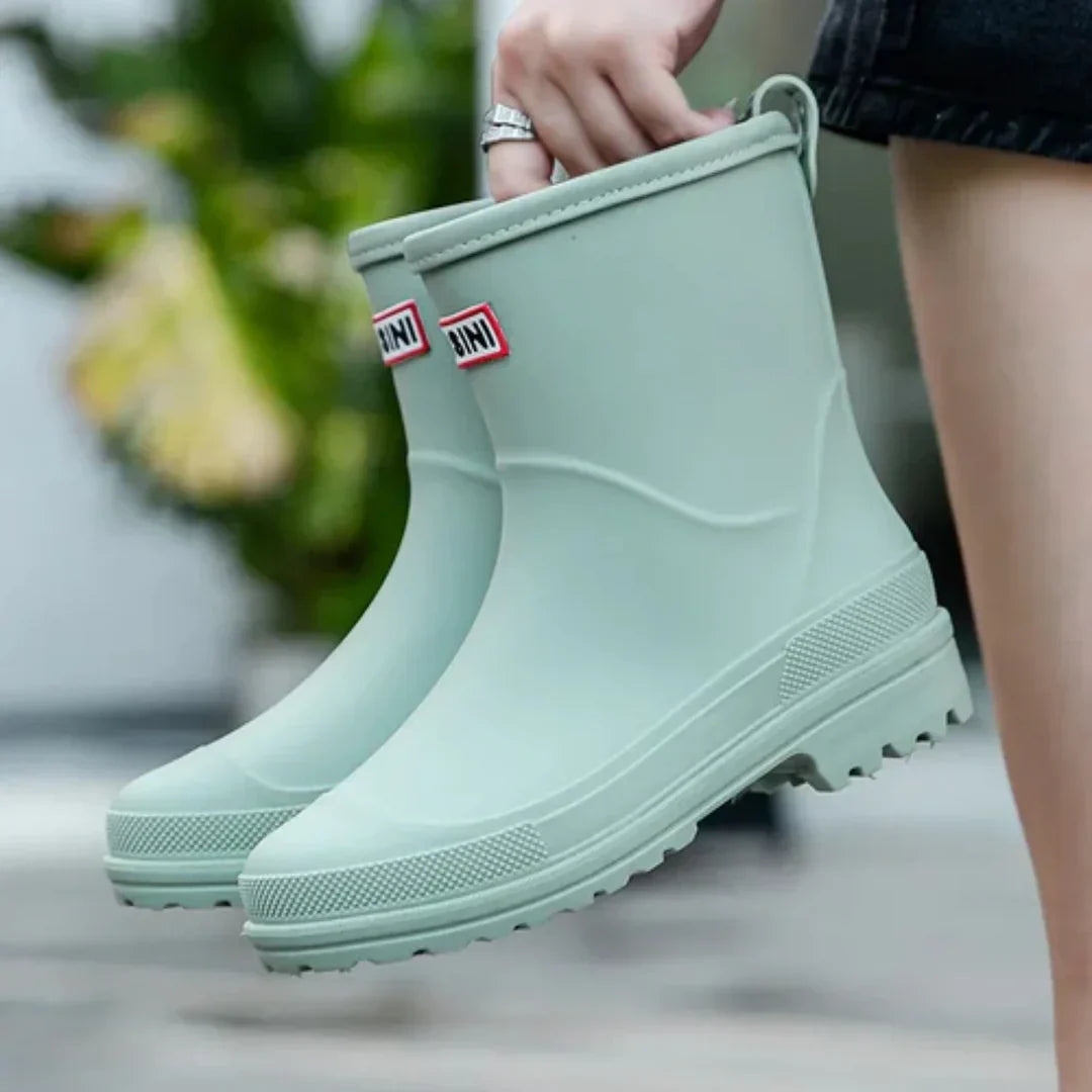 Bottes de pluie semi-hautes et imperméables pour femmes