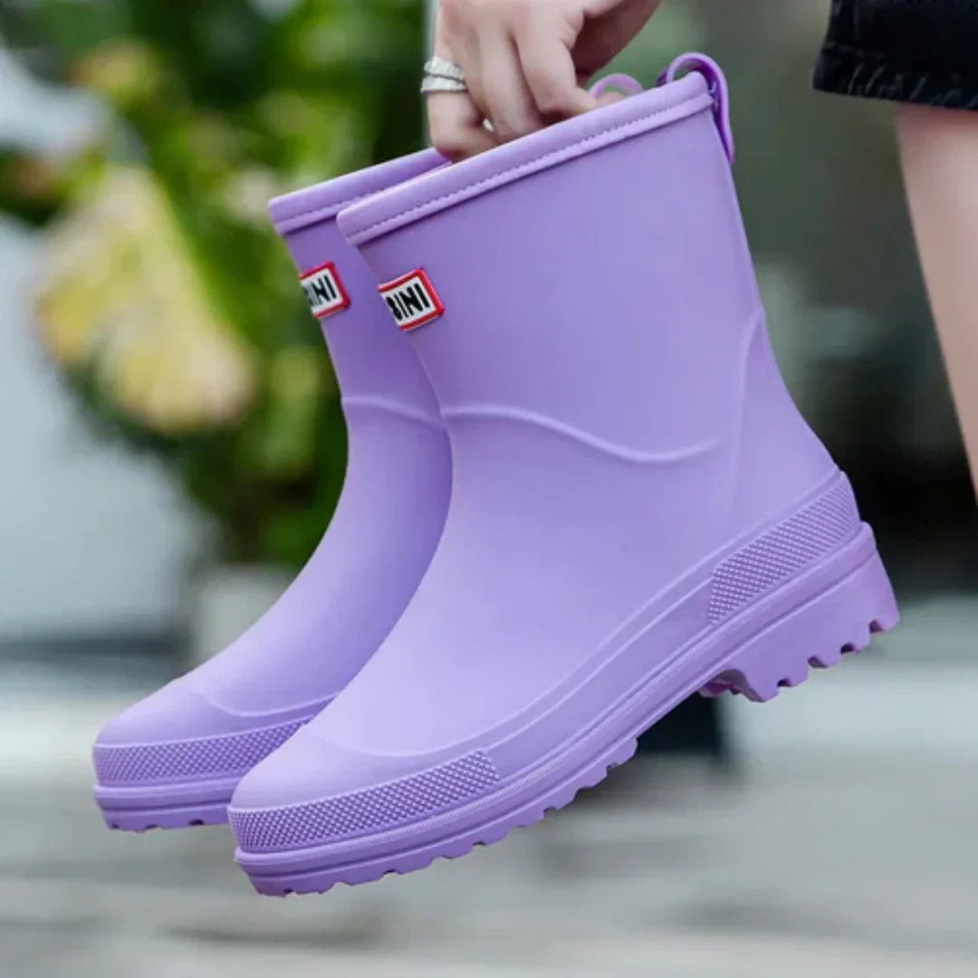 Bottes de pluie semi-hautes et imperméables pour femmes