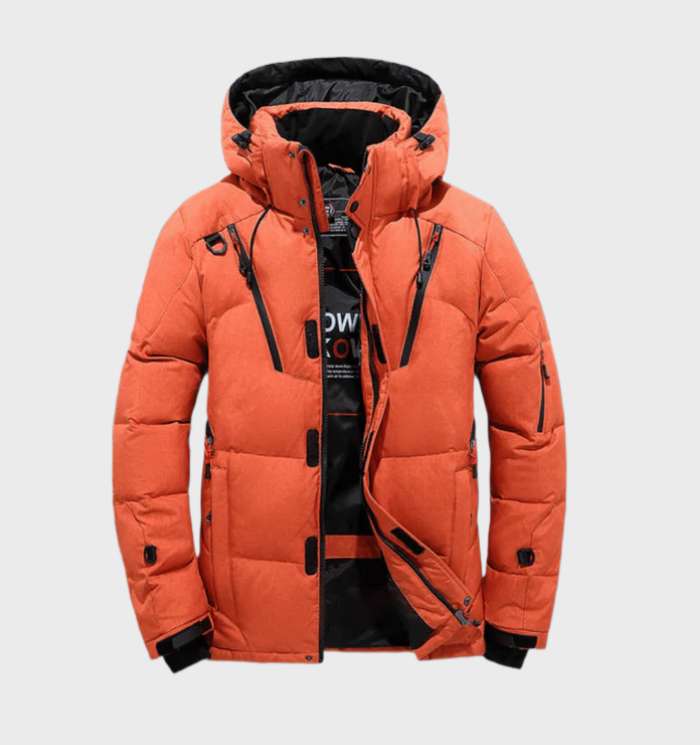 Veste matelassée chaude pour l'hiver avec capuche et fermeture combinée à glissière et à boutons