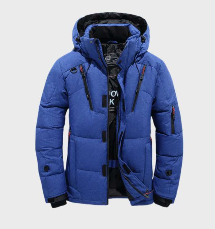 Veste matelassée chaude pour l'hiver avec capuche et fermeture combinée à glissière et à boutons