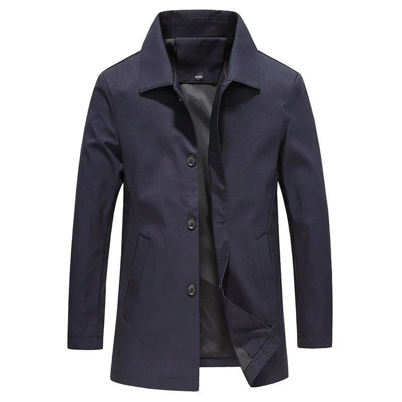 Manteau long pour homme | polaire coupe-vent couleur unie