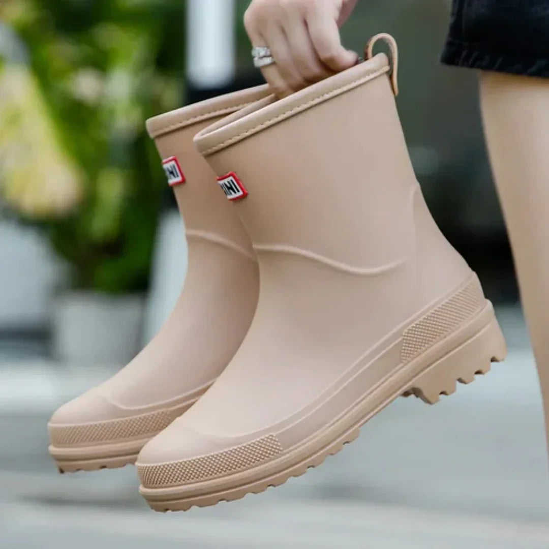 Bottes de pluie semi-hautes et imperméables pour femmes