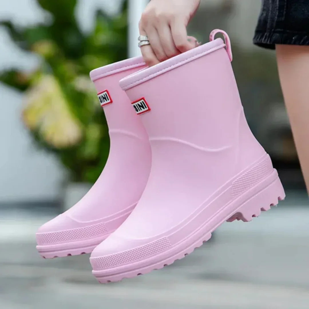 Bottes de pluie semi-hautes et imperméables pour femmes