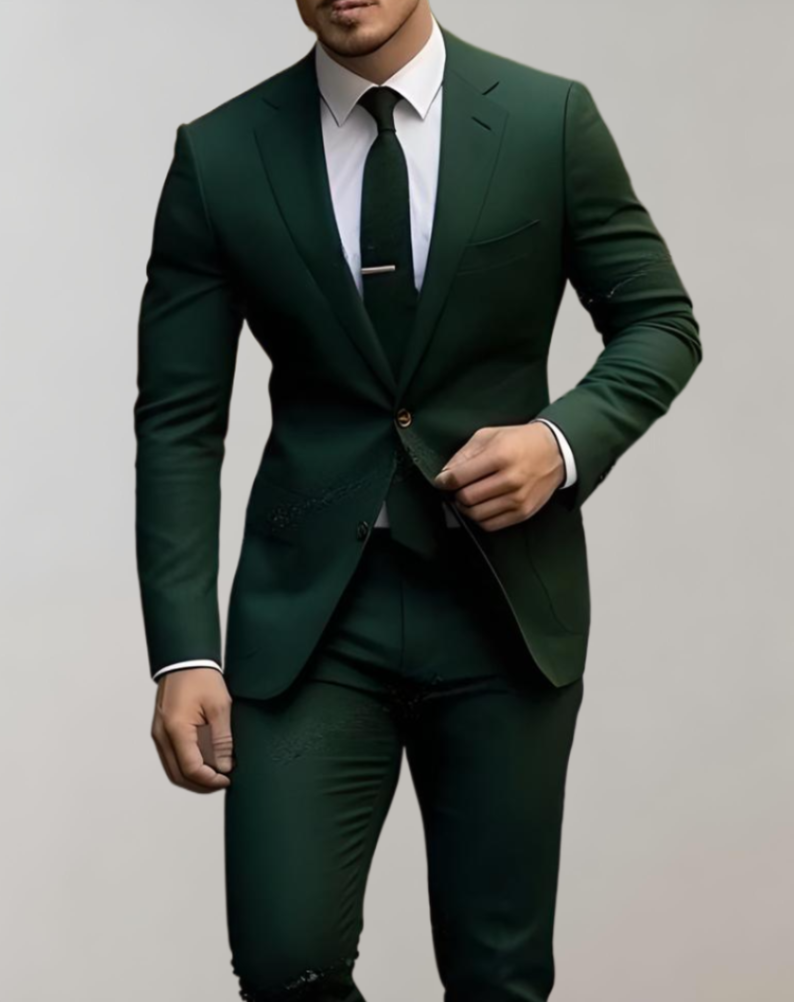 Ensemble 2 pièces de costume pour hommes avec col simple et pantalon de cérémonie avec poches