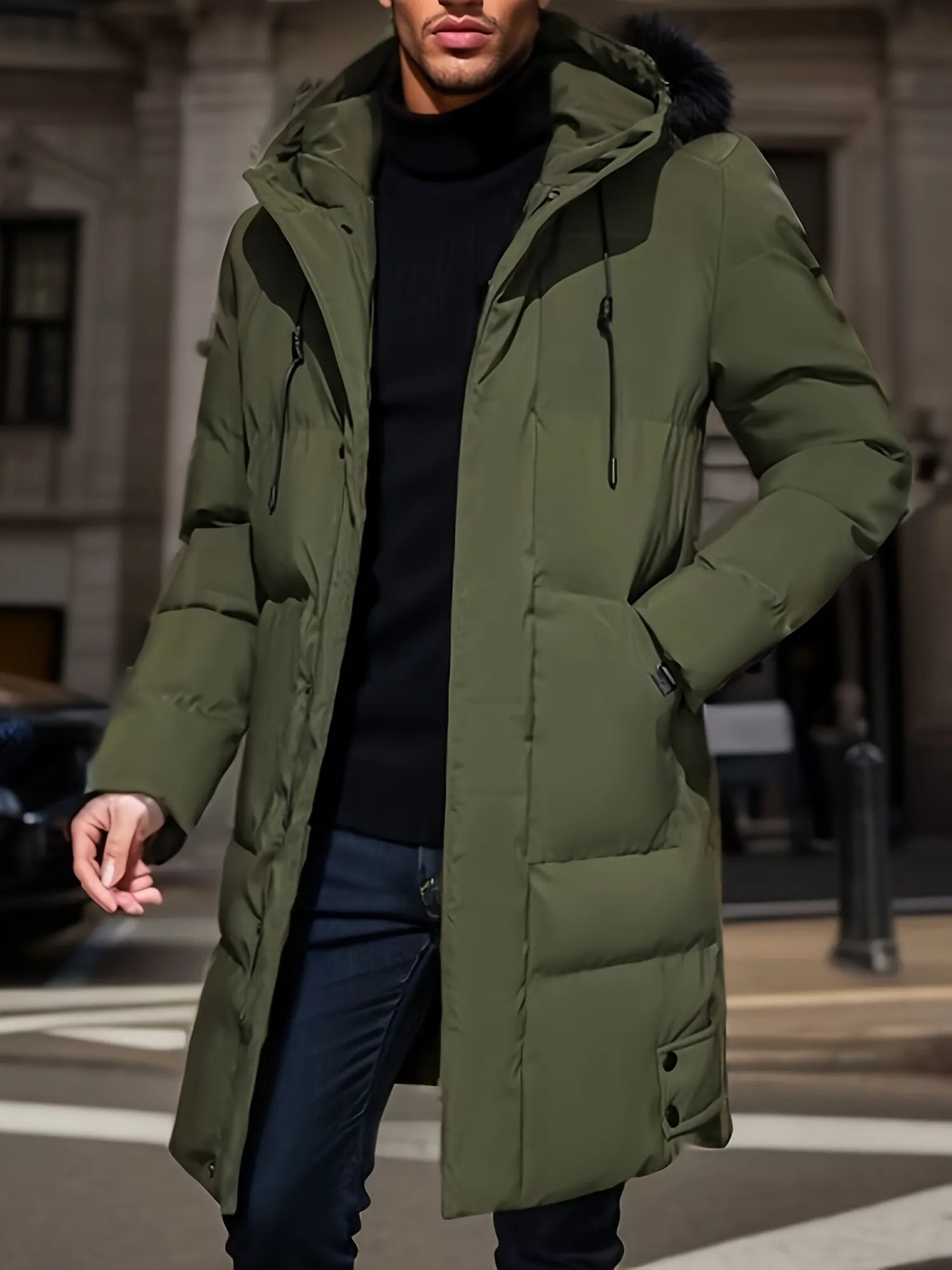 Manteau long d'hiver pour homme