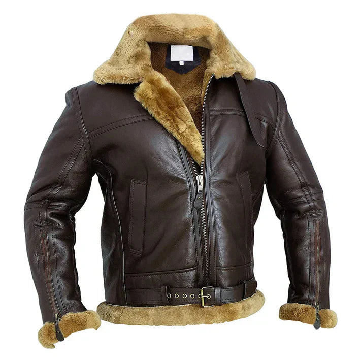 Ginger Blouson bombardier en cuir de mouton véritable