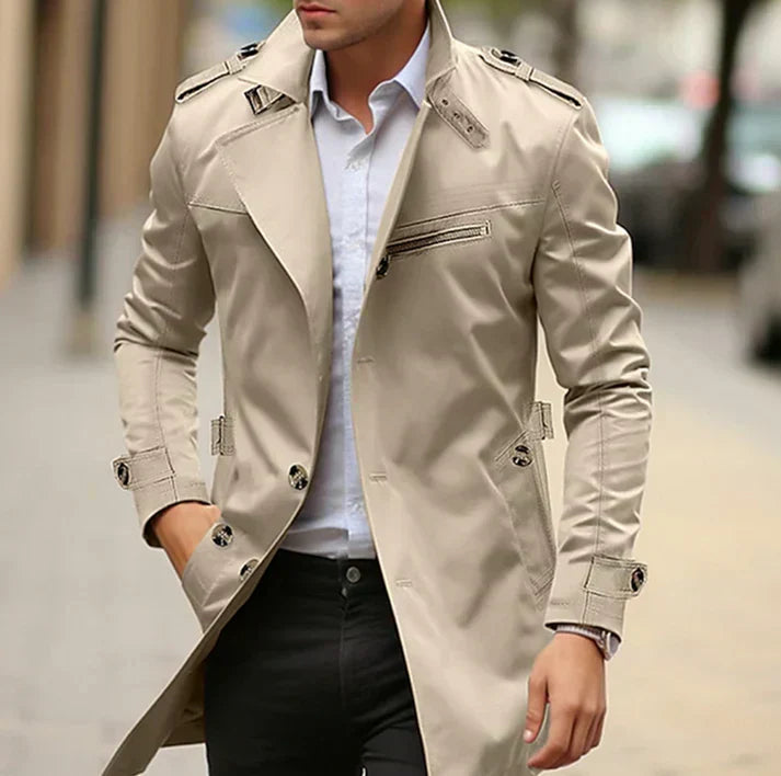 Elégant trench-coat de printemps pour hommes