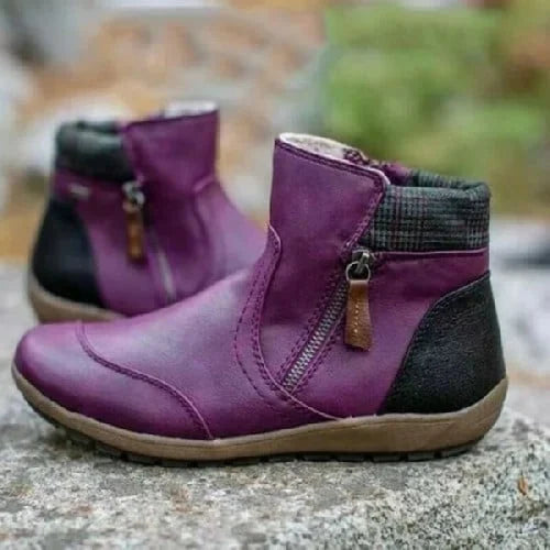 Bottines imperméables à fermeture éclair pour femmes