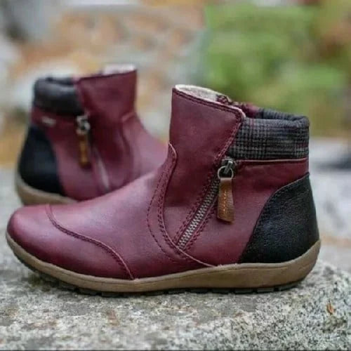 Bottines imperméables à fermeture éclair pour femmes