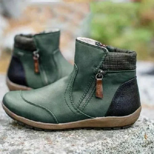 Bottines imperméables à fermeture éclair pour femmes