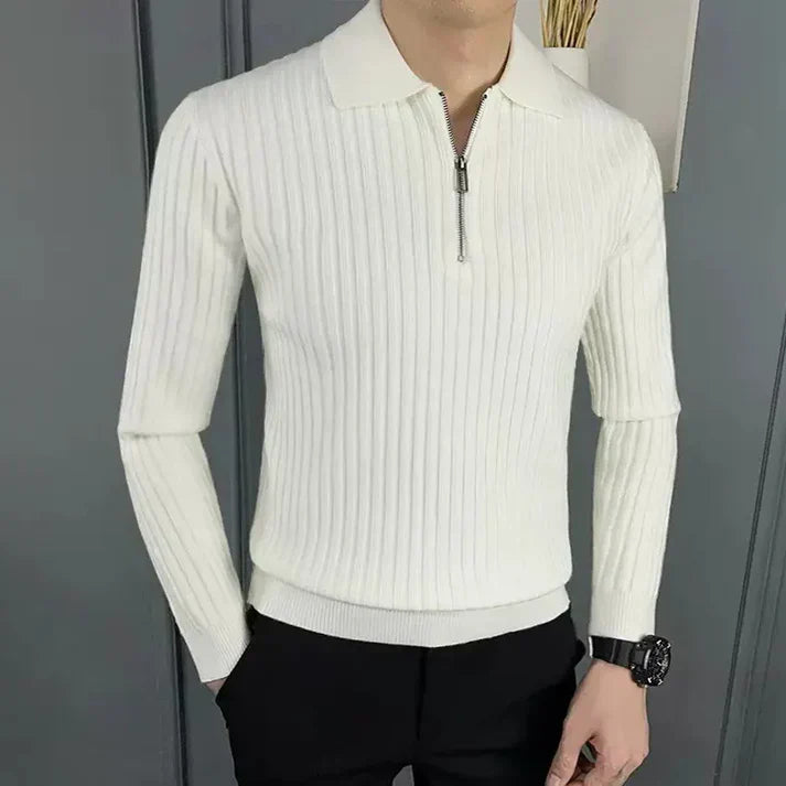 Pull à demi-fermeture à glissière homme old money pour l'automne et l'hiver